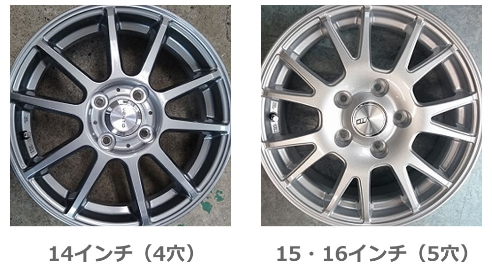 14インチ(4穴)15・16インチ(5穴)